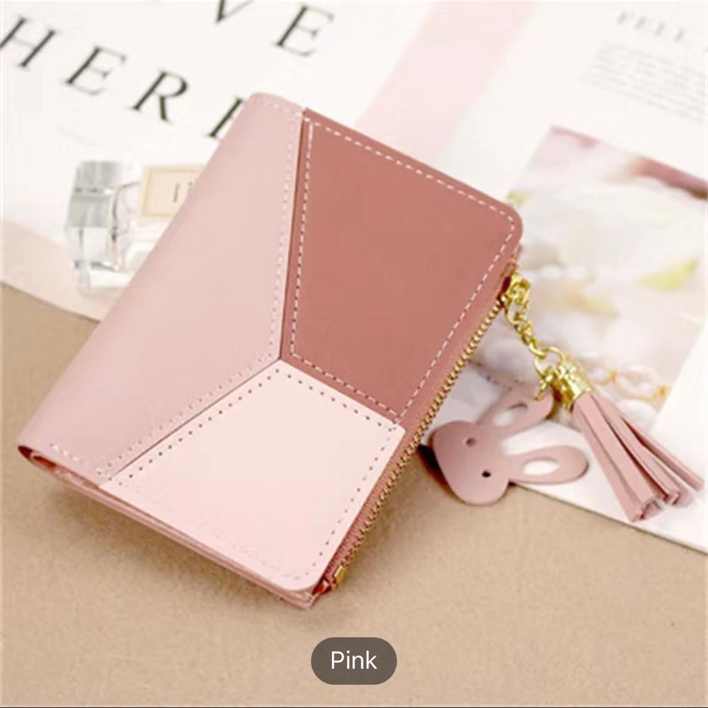 Women Wallets Zipper Purse Color-block Fashion Trendy Coin Purse Card Holder